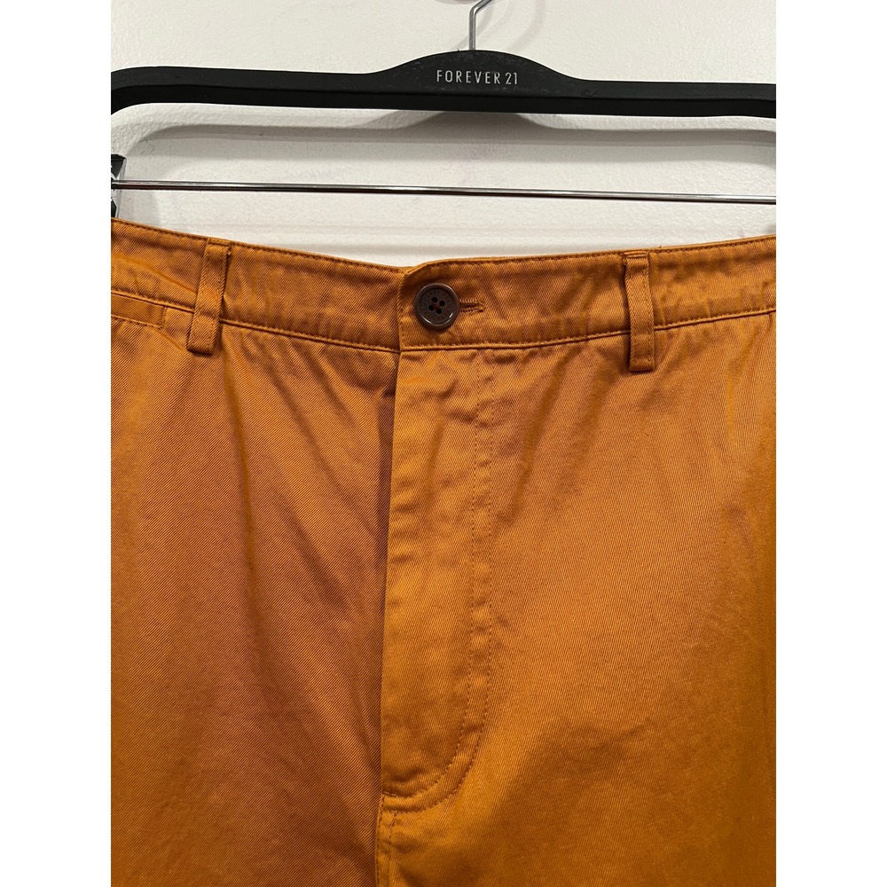 Fred Perry Chino Pants Mens 36 Orange Cotton Straight Leg Mustard Twill Trousers - Picture 9 of 12